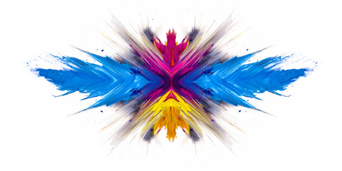 Abstract watercolor splashes and colorful fractal shapes create a vibrant spectrum art pattern background for design concept