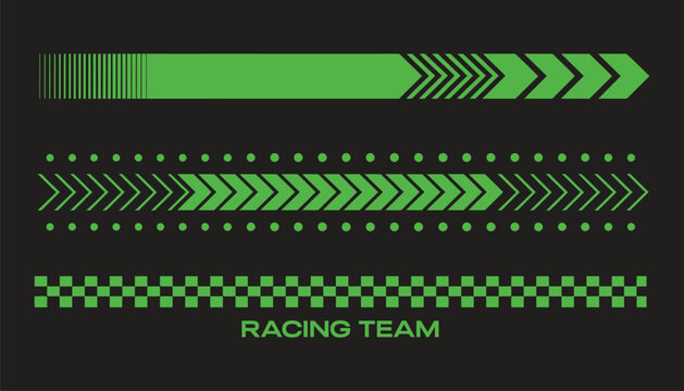 Car Stripes Set &ndash; Racing Line Stickers, Sport Decals, Vinyl Graphic Elements, Automobile Decoration, Car Racing Design, Motorsport Vehicle Illustration, Custom Car Wrap Graphics