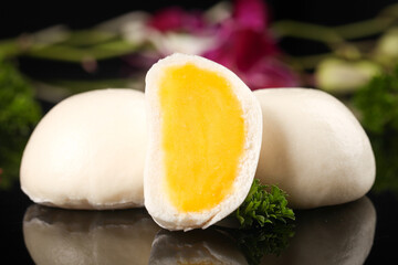 Steamed Custard Buns Golden Filled Fluffy Asian Pastry Breakfast Dessert