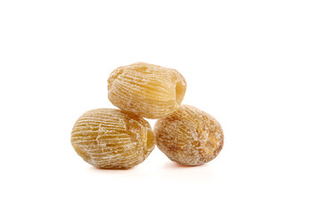 Dried Jujube Dates Stack on White Background - High Quality Asian Fruit Photography