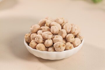 Fried Five Spice Salt Chickpeas Xinjiang Style Crispy Dried Beans Snack in White Bowl