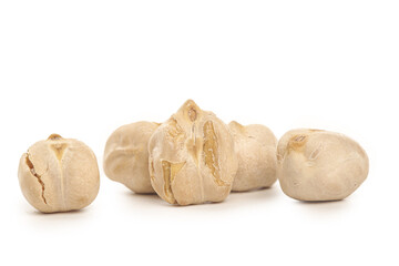 Xinjiang Crispy Fried Salted Chickpeas on White Background - Traditional Asian Legume Snack