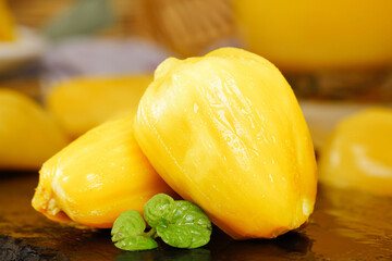 Fresh Thai Jackfruit Segments with Honey-Colored Flesh - Tropical Imported Fruit from Thailand