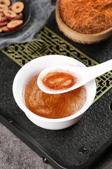 Corn Silk Tea in White Bowl - Traditional Herbal Health Drink Made from Dried Corn Husks