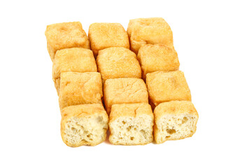 Golden Fried Tofu Cubes with Crispy Texture for Asian Cooking and Vegetarian Dishes