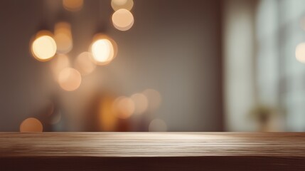 Warm cozy bokeh light element with minimal top-down studio composition