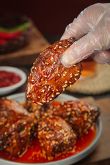 Spicy Marinated Rabbit Head Chengdu Style Chinese Cuisine with Chili Oil and Sesame Seeds Traditional Sichuan Food