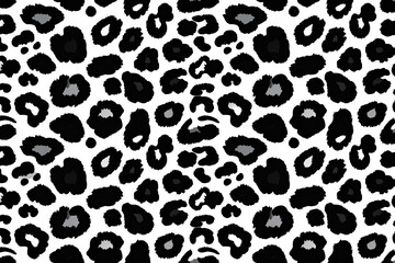 Black and White leopard skin pattern for background