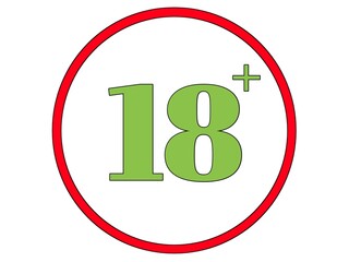 18 plus circle logo
