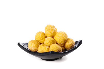 Delicious Golden Potato Meatballs in Black Bowl - Comfort Food Appetizer