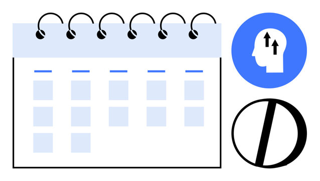 Productivity concept. Productivity symbol with calendar layout s scheduling and efficient planning. Productivity boosts time management and achieving goals. Ideal for workflow, time organization
