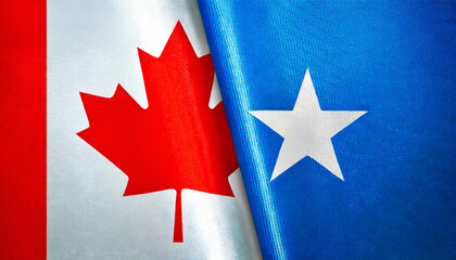 カナダの国旗とソマリアの国旗(canada flag & Somalia flag.)
