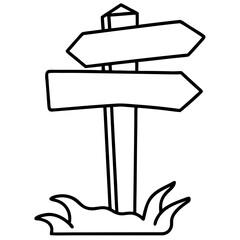 Rustic Wooden Signpost Silhouette Vector for Minimalist Direction and Guidance Designs