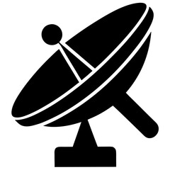 Satellite Dish Silhouette &ndash; Icon for Tech and Communication Designs