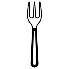 Fork Outline Vector Illustration for Culinary and Kitchen Design