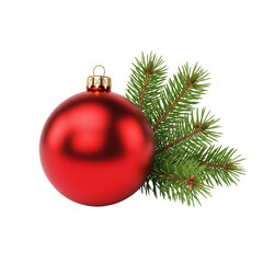 red christmas ball on white background