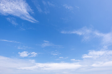 clear blue sky background,clouds with background, Blue sky background with tiny clouds. White fluffy clouds in the blue sky. 