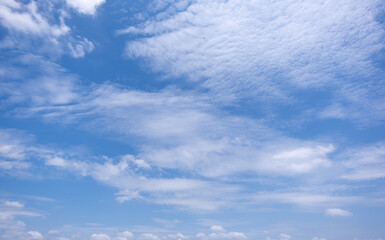 clear blue sky background,clouds with background, Blue sky background with tiny clouds. White fluffy clouds in the blue sky. 