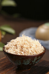 Dried Small Shrimp from Beihai in Ceramic Bowl - Traditional Asian Seafood Ingredient for Cooking
