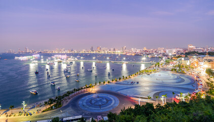 tourist attractions in the city park of Pattaya City, The most beautiful Viewpoint Pattaya City in Thailand 