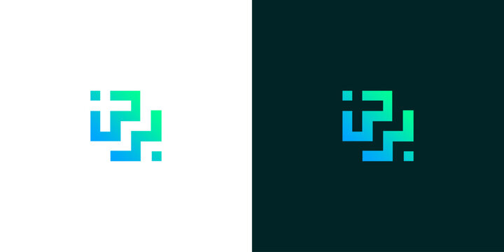 Vibrant Pixelated W Lettermark Logo Design for Modern Tech or Creative Brands