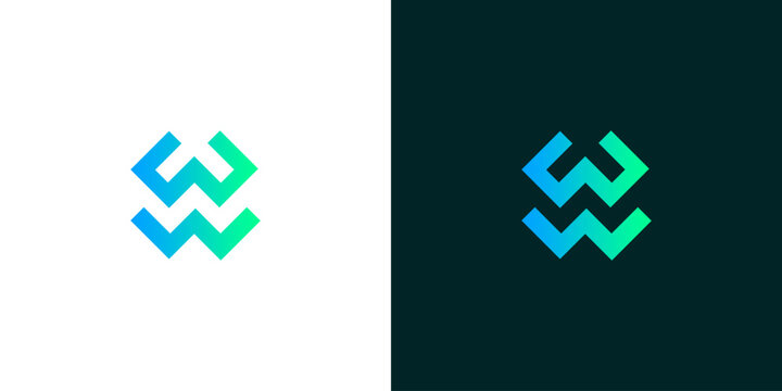 Abstract Letter W Logo Design in Gradient Colors for Modern Branding