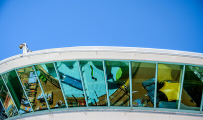 detail of a tower on a cruise liner