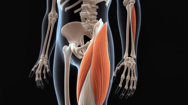 Human Quadriceps Muscle Group Anatomy 3D Medical Visualization