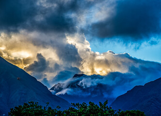 clouds in the mountains