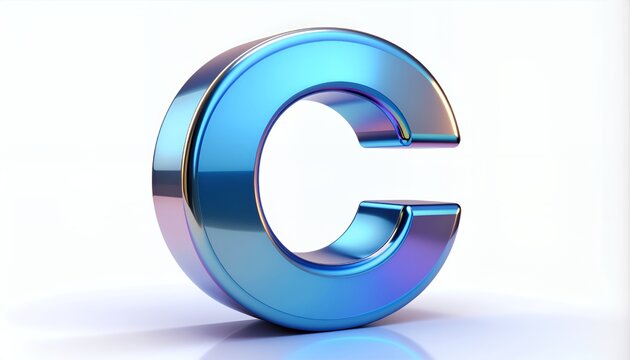 Stylish iridescent letter C shining with modern design, perfect for branding or creative projects