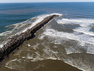 Aerial view of North Jetty - Ocean Shores, WA
