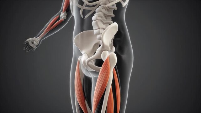 Quadriceps Femoris Muscle Anatomy 3D Visualization of Human Thigh