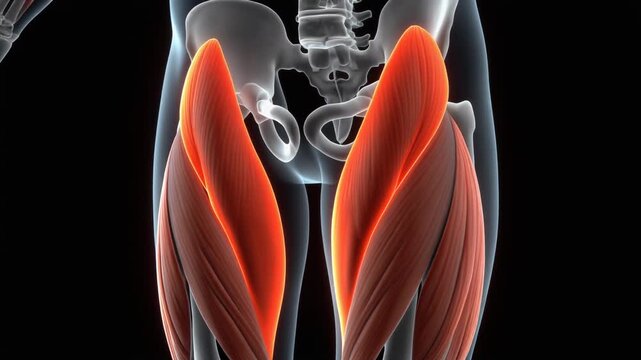 Human Quadriceps Muscles Anatomy 3D Visualization Medical Science