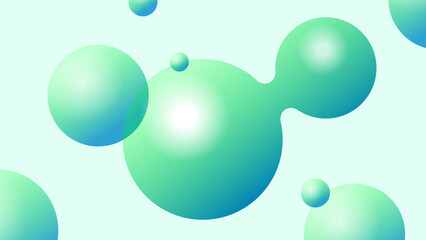 Abstract 3D Bubbles. Glossy Spherical Shapes with Smooth Mesh Gradients