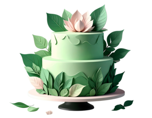 Firefly_Realistic soccer ball on a grassy field - Firefly_Stylish 3D cake design with decorative leaves 