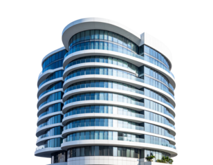 Firefly_Majestic Stone Castle on a Rocky Hill Fantasy Architecture - Firefly_Ultra-modern high-rise apartment building with unique curves, isolated on a white tra  