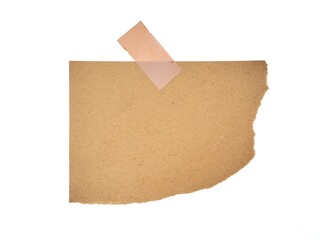 Blank brown torn paper isolated on white background. Copy space 