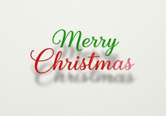 Merry christmas greeting script red green white texture