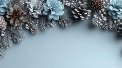 christmas background with snow and branches