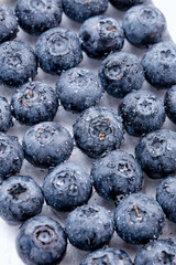 Fresh Blueberries with Water Drops - Healthy Superfood Berry Background