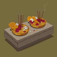 The Mysterious Altar Where Flowers Meet Fire What is Happening Here