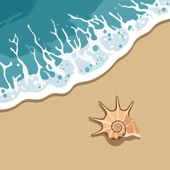 The Perfect Storm A Single Seashell Meets the Rushing Ocean Shore