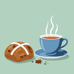 Hot Cross Bun and Coffee The Ultimate Cozy Morning Duo