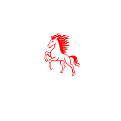 Naklejka premium Horse standing Logo for moder...