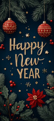 Happy new year greeting card