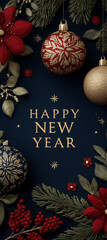 Happy new year greeting card