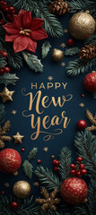 Happy new year greeting card