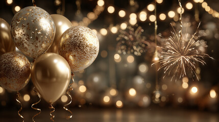 Gold ballon celebration 