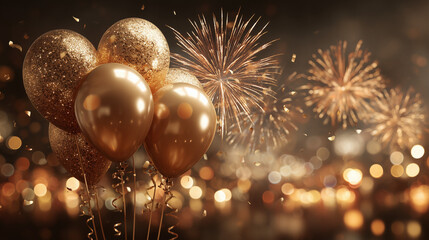 Gold ballon celebration 