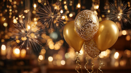 Gold ballon celebration 